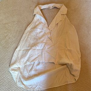 Anthropologie Cream Halter Blouse